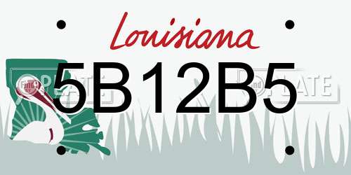 5B12B5 Louisiana License Plate