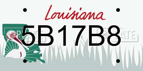 5B17B8 Louisiana License Plate