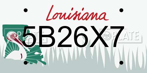 5B26X7 Louisiana License Plate