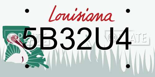 5B32U4 Louisiana License Plate
