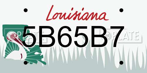 5B65B7 Louisiana License Plate