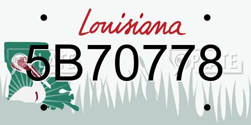 5B70778 Louisiana License Plate
