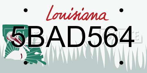 5BAD564 Louisiana License Plate
