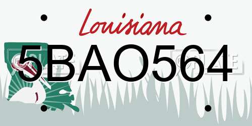 5BAO564 Louisiana License Plate