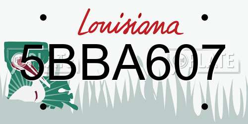 5BBA607 Louisiana License Plate