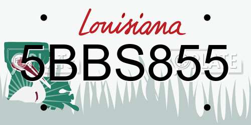 5BBS855 Louisiana License Plate