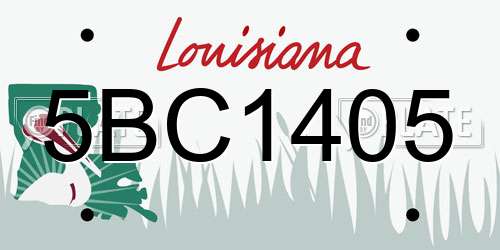 5BC1405 Louisiana License Plate