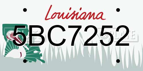 5BC7252 Louisiana License Plate