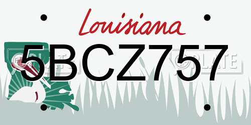 5BCZ757 Louisiana License Plate