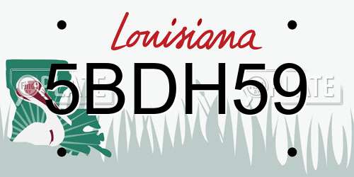 5BDH59 Louisiana License Plate