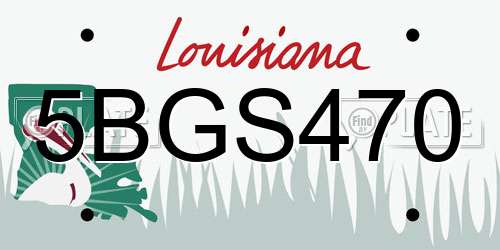 5BGS470 Louisiana License Plate