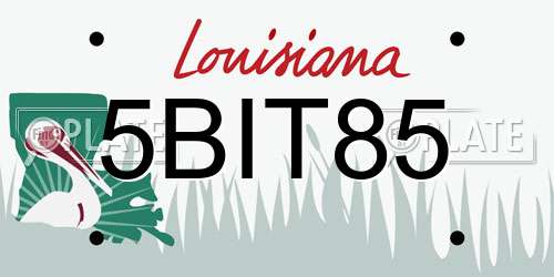 5BIT85 Louisiana License Plate
