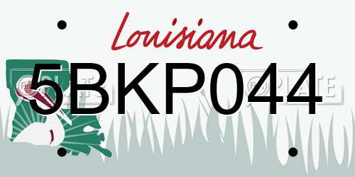 5BKP044 Louisiana License Plate