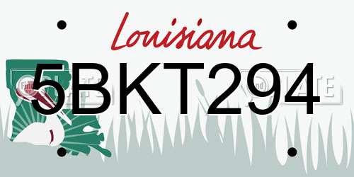 5BKT294 Louisiana License Plate