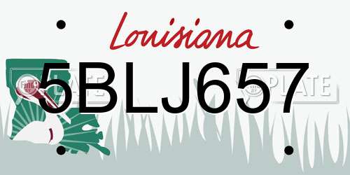 5BLJ657 Louisiana License Plate