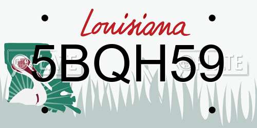 5BQH59 Louisiana License Plate