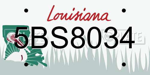 5BS8034 Louisiana License Plate