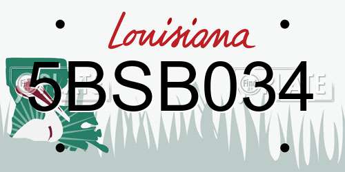 5BSB034 Louisiana License Plate