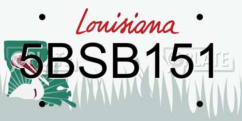 5BSB151 Louisiana License Plate