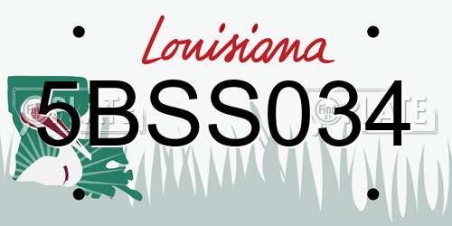 5BSS034 Louisiana License Plate
