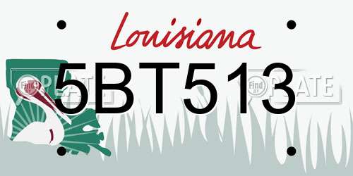 5BT513 Louisiana License Plate