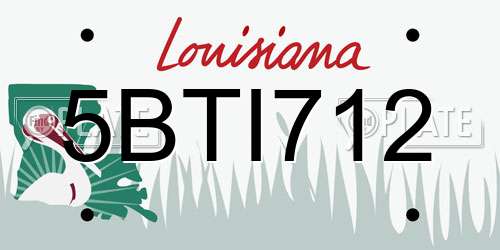 5BTI712 Louisiana License Plate