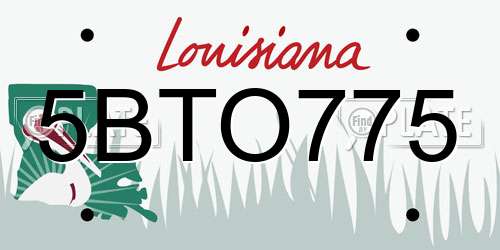 5BTO775 Louisiana License Plate