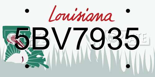 5BV7935 Louisiana License Plate
