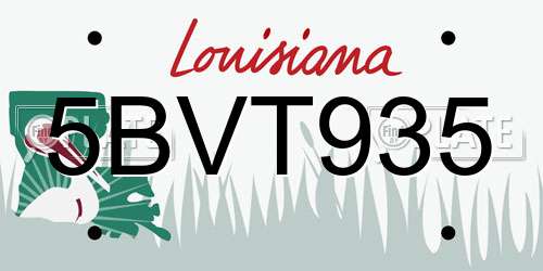 5BVT935 Louisiana License Plate