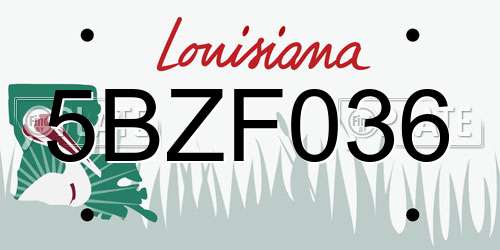 5BZF036 Louisiana License Plate