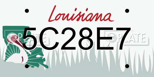 5C28E7 Louisiana License Plate