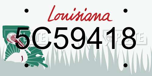 5C59418 Louisiana License Plate