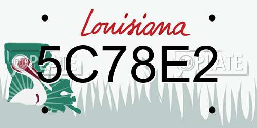 5C78E2 Louisiana License Plate