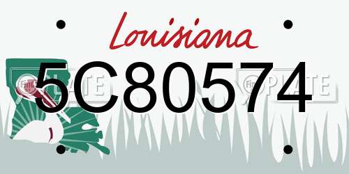 5C80574 Louisiana License Plate