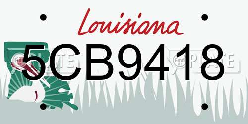 5CB9418 Louisiana License Plate