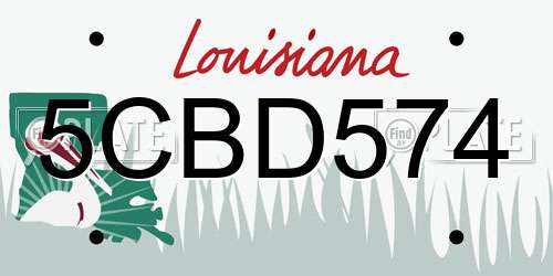 5CBD574 Louisiana License Plate