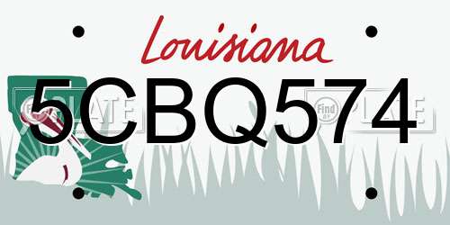 5CBQ574 Louisiana License Plate