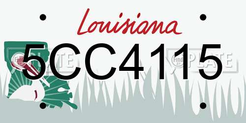 5CC4115 Louisiana License Plate