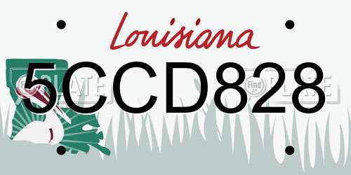 5CCD828 Louisiana License Plate