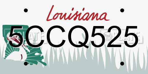 5CCQ525 Louisiana License Plate