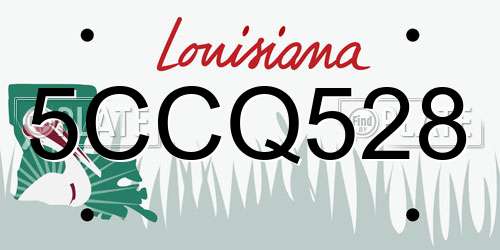 5CCQ528 Louisiana License Plate