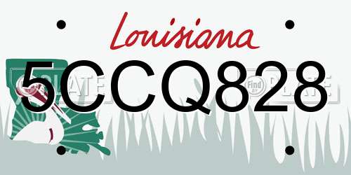 5CCQ828 Louisiana License Plate