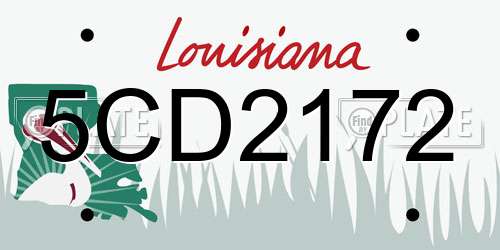 5CD2172 Louisiana License Plate