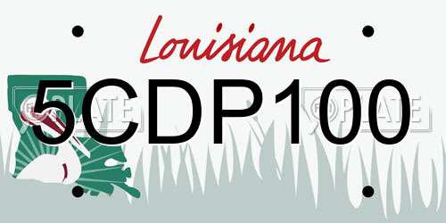 5CDP100 Louisiana License Plate