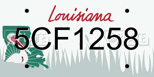 5CF1258 Louisiana License Plate