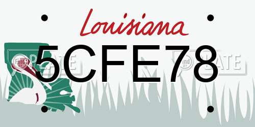 5CFE78 Louisiana License Plate