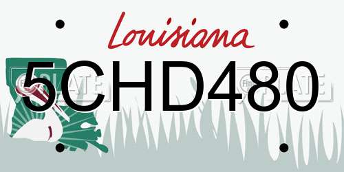 5CHD480 Louisiana License Plate