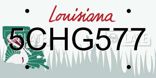 5CHG577 Louisiana License Plate