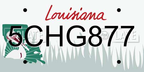 5CHG877 Louisiana License Plate