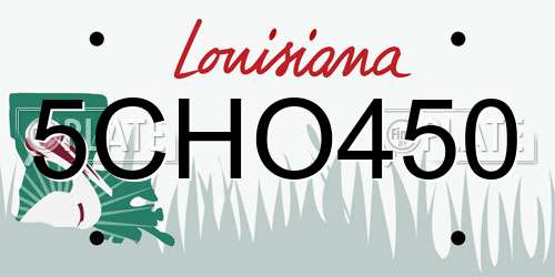 5CHO450 Louisiana License Plate